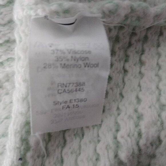 J Crew soft wool viscose blend sweater top light pale green white stripe… - Picture 10 of 13